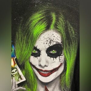 GDA Get Down Art Studios Black  T-shirt Small Joker Clown Harley Quinn Cotton